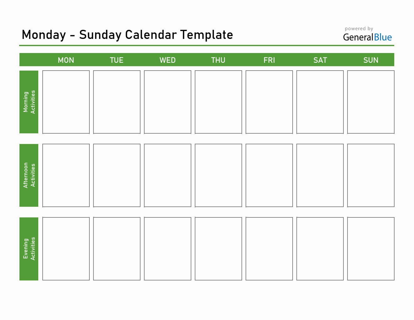 Free Excel Weekly Planner Templates