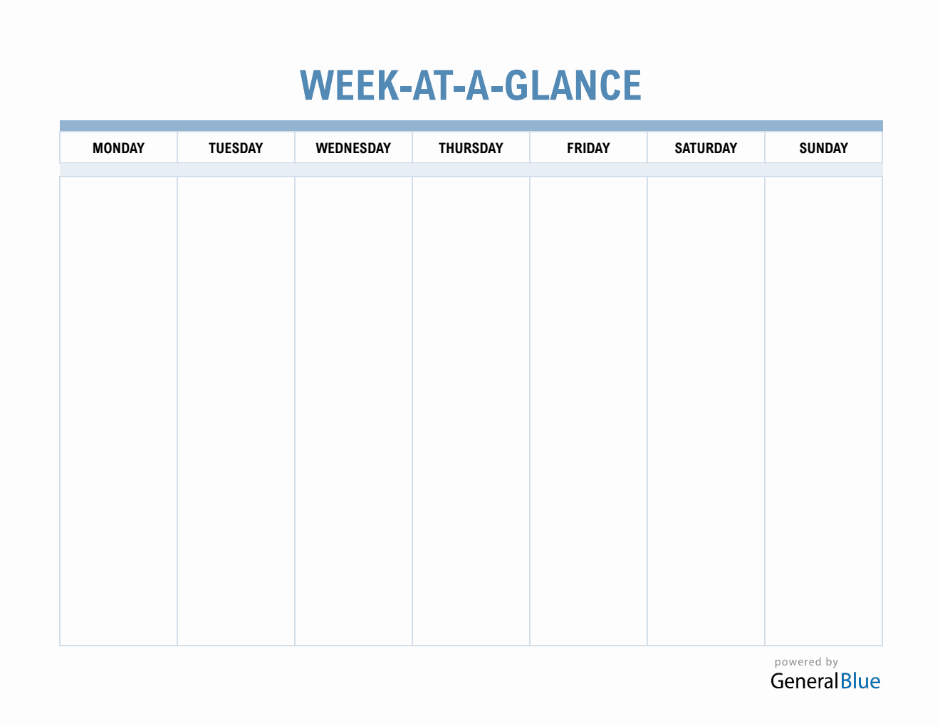 One Week Pdf Free Weekly Planner | Landscape PDF Template