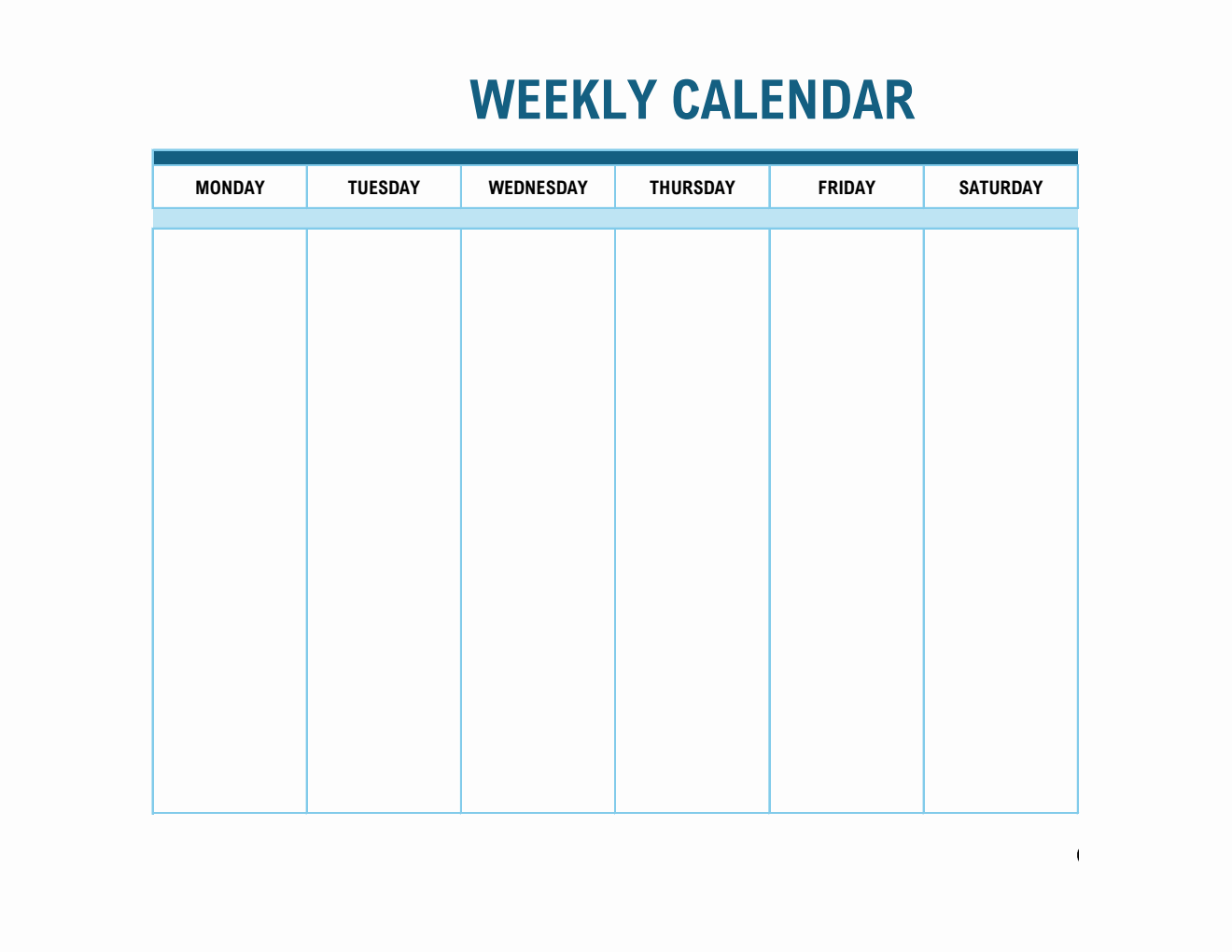 Free Excel Weekly Calendar Templates