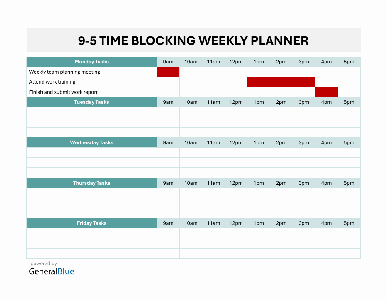 Weekly Schedule Templates