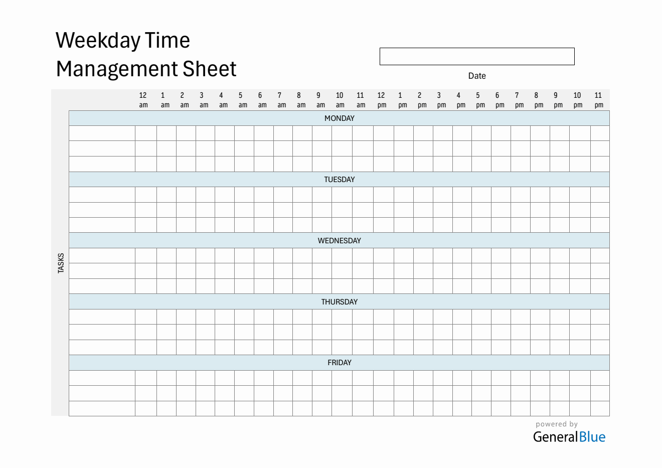 Weekly Schedule Template Word (Sunday To Saturday)