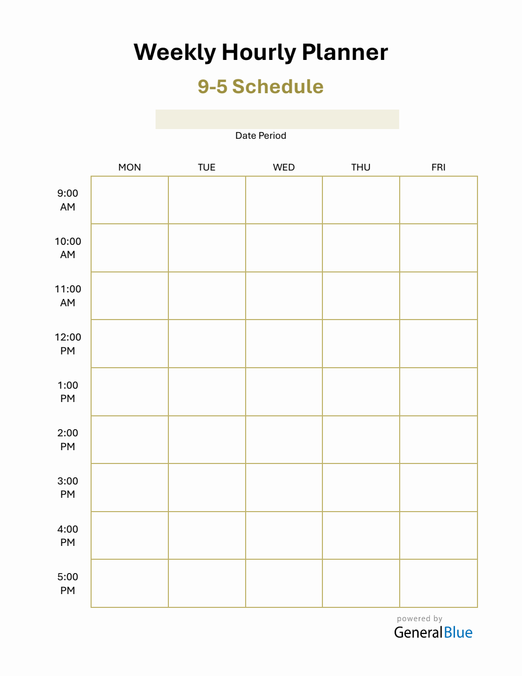 Weekly Schedule Template Word (Editable)