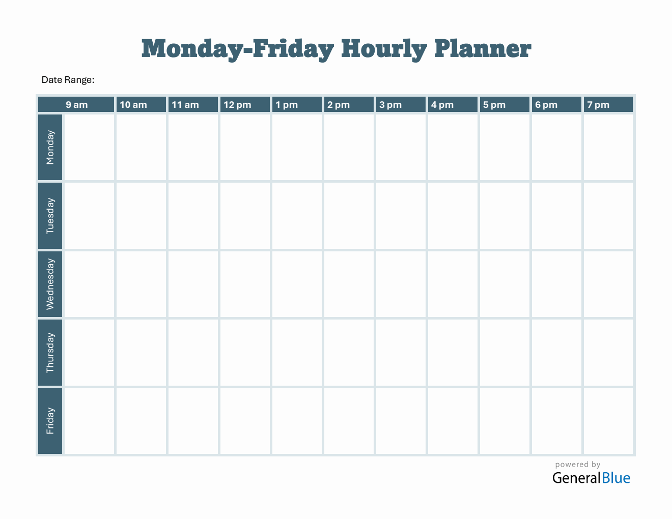 Monday Week 9 Weekly Schedule Template Word (Customizable)