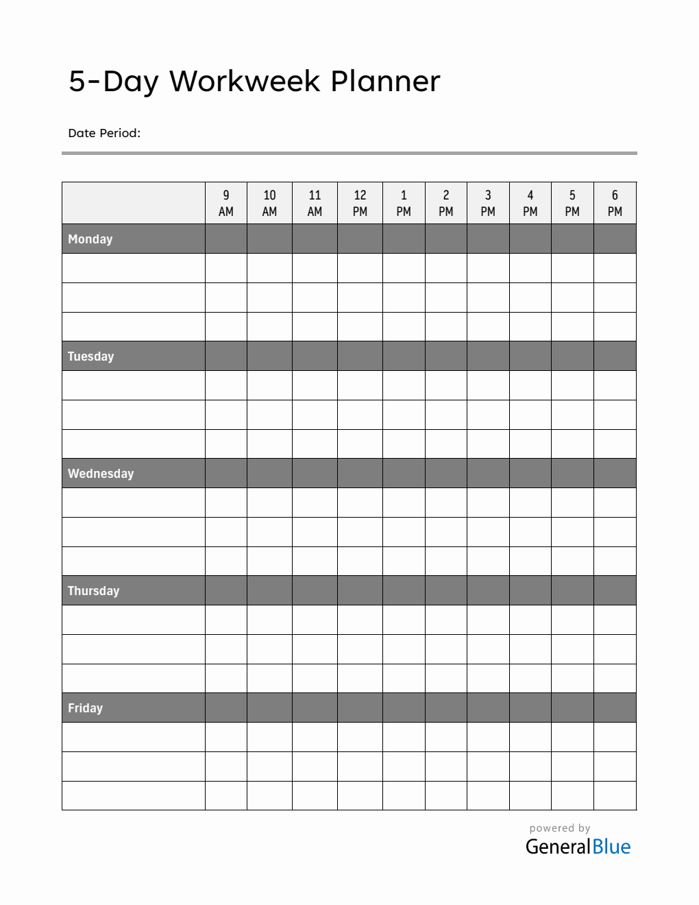 Weekly Schedule Template Word (Sunday To Saturday)