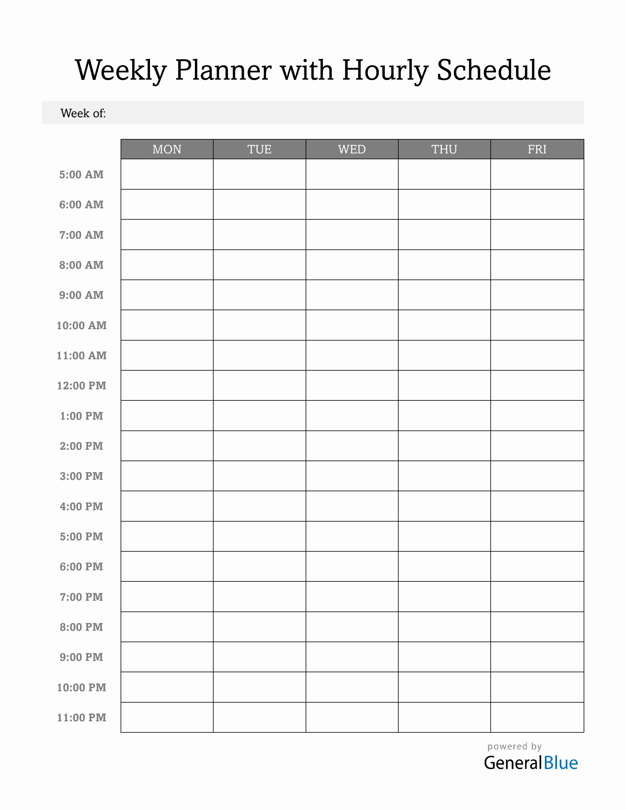 Weekly Schedule Template Word (Customizable)