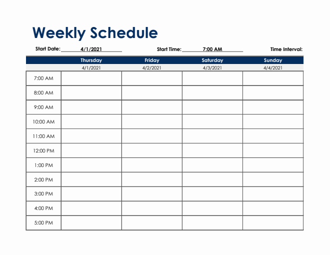 weekly planner templates