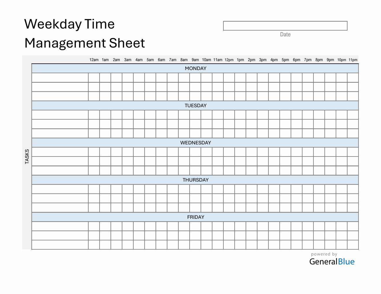 Weekday Time Table Weekly Schedule Templates
