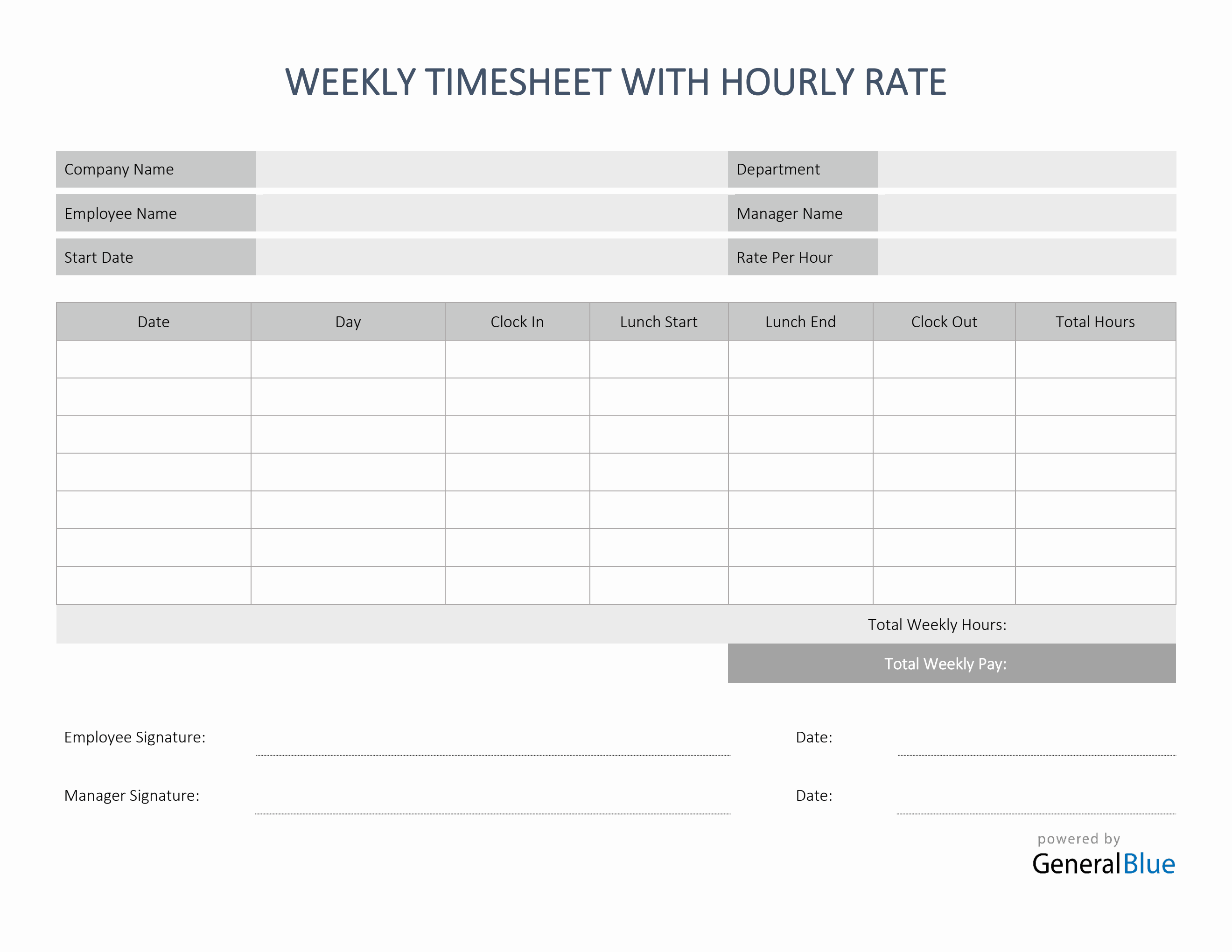 Weekly Timesheet With Hourly Rate in Word Intended For Rate Card Template Word
