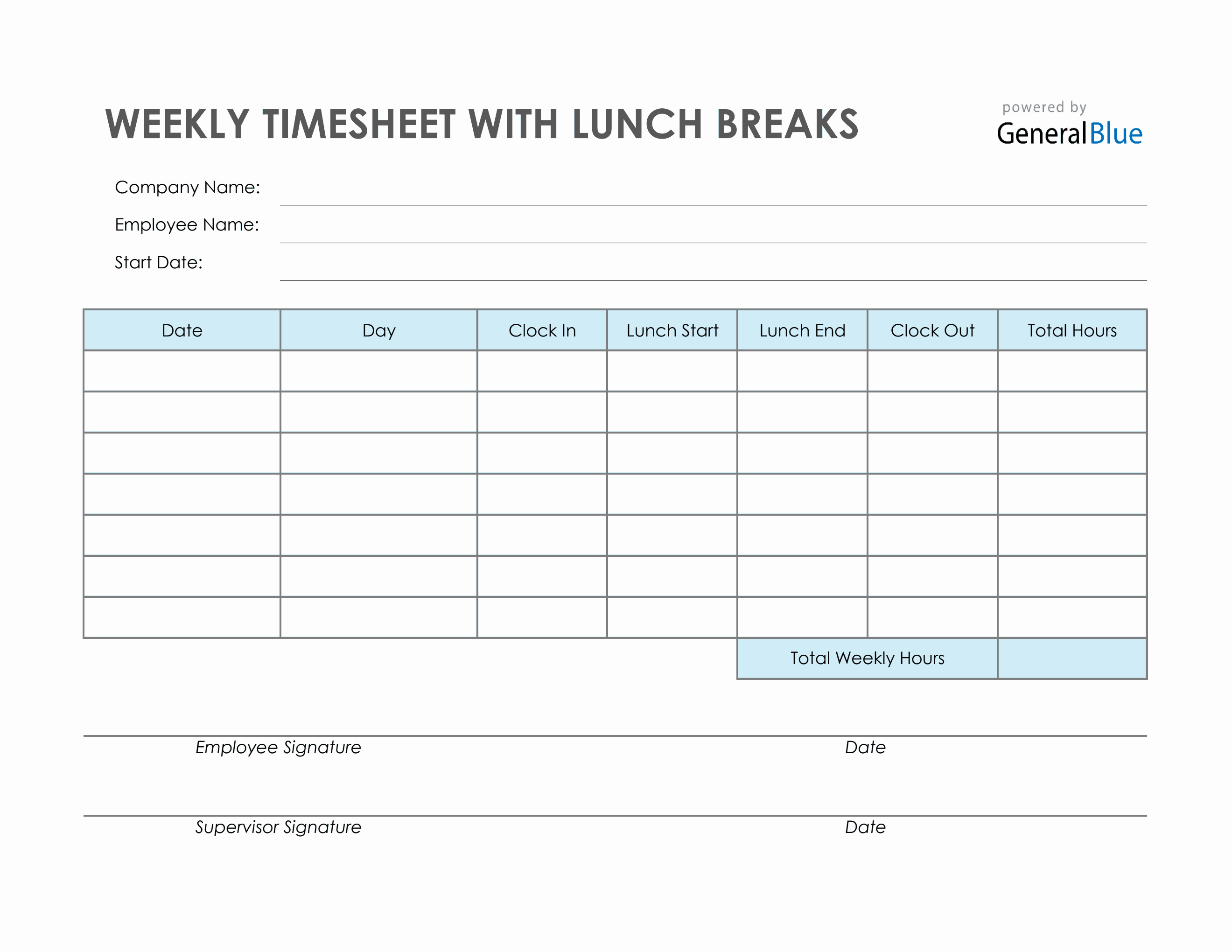 Excel Timesheet Template With Lunch Break How To Create A Timesheet In