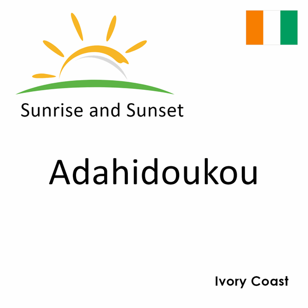 Sunrise and sunset times for Adahidoukou, Ivory Coast