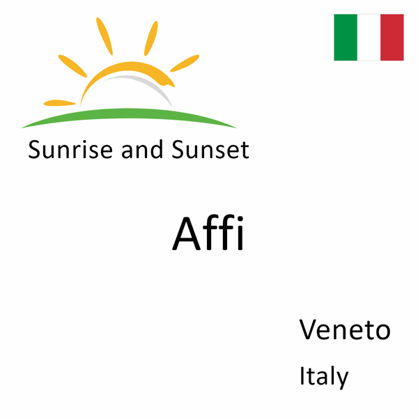 Sunrise and sunset times for Affi, Veneto, Italy