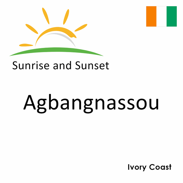 Sunrise and sunset times for Agbangnassou, Ivory Coast