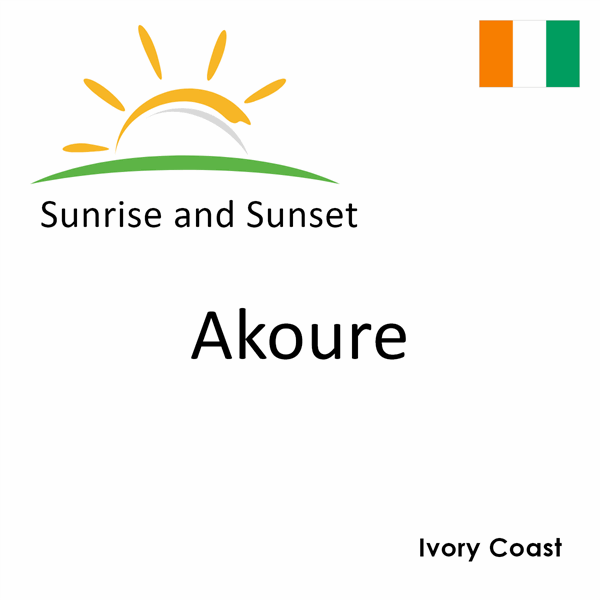 Sunrise and sunset times for Akoure, Ivory Coast