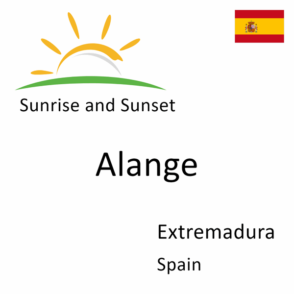 Sunrise and sunset times for Alange, Extremadura, Spain