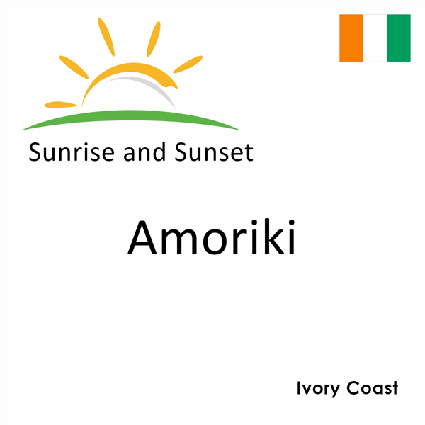 Sunrise and sunset times for Amoriki, Ivory Coast