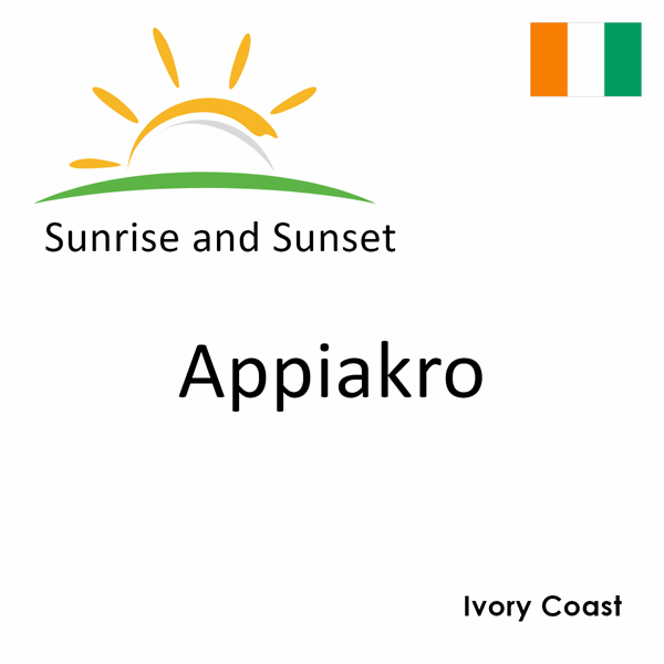 Sunrise and sunset times for Appiakro, Ivory Coast