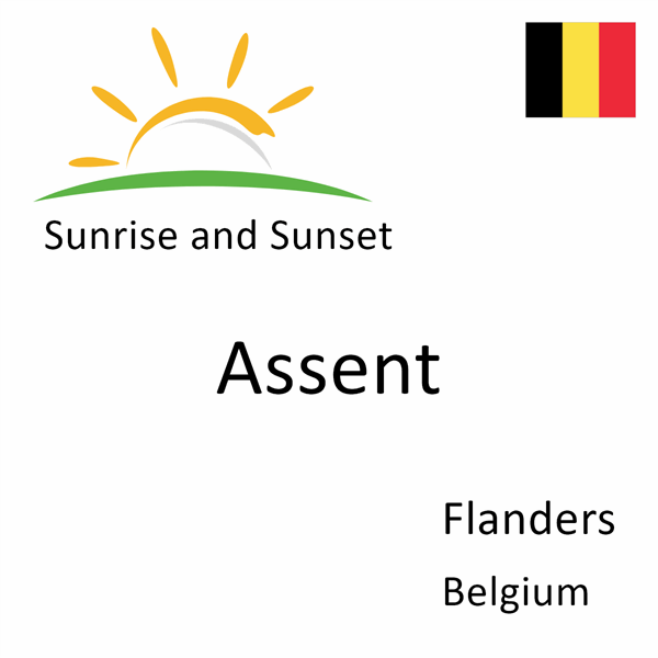 Sunrise and sunset times for Assent, Flanders, Belgium