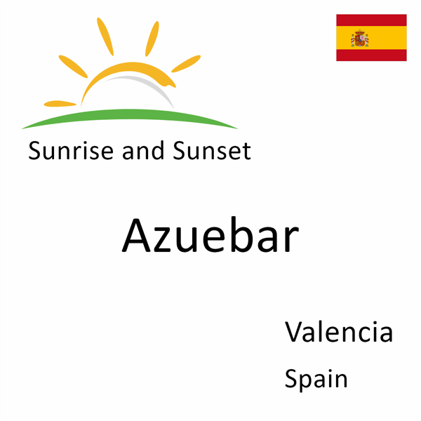 Sunrise and sunset times for Azuebar, Valencia, Spain