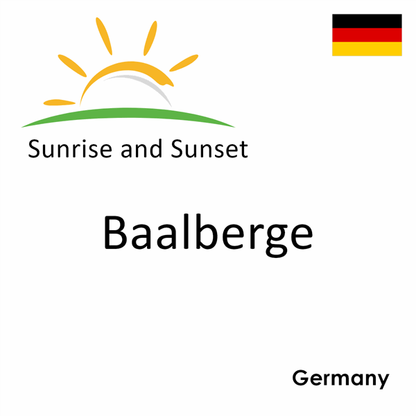 Sunrise and sunset times for Baalberge, Germany