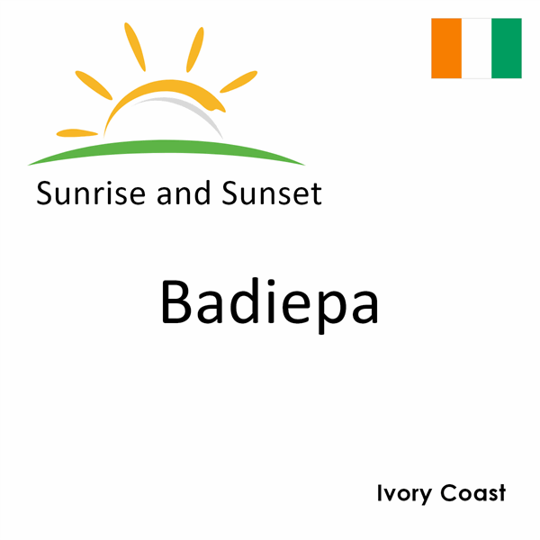 Sunrise and sunset times for Badiepa, Ivory Coast