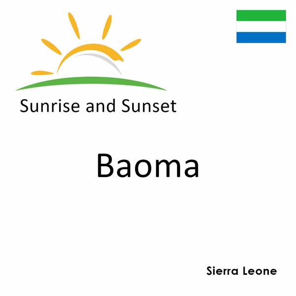 Sunrise and sunset times for Baoma, Sierra Leone