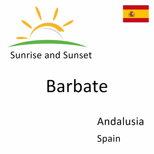 Sunrise and sunset times for Barbate, Andalusia, Spain