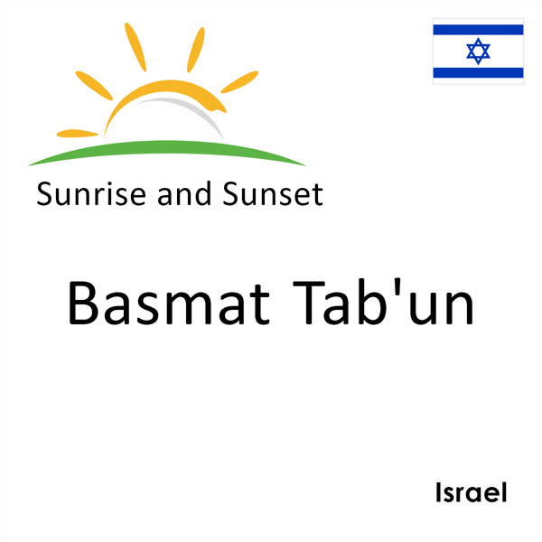 Sunrise and sunset times for Basmat Tab'un, Israel
