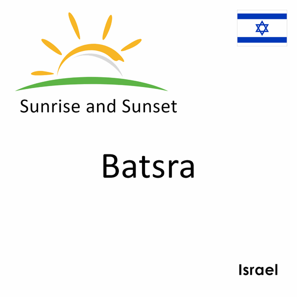Sunrise and sunset times for Batsra, Israel