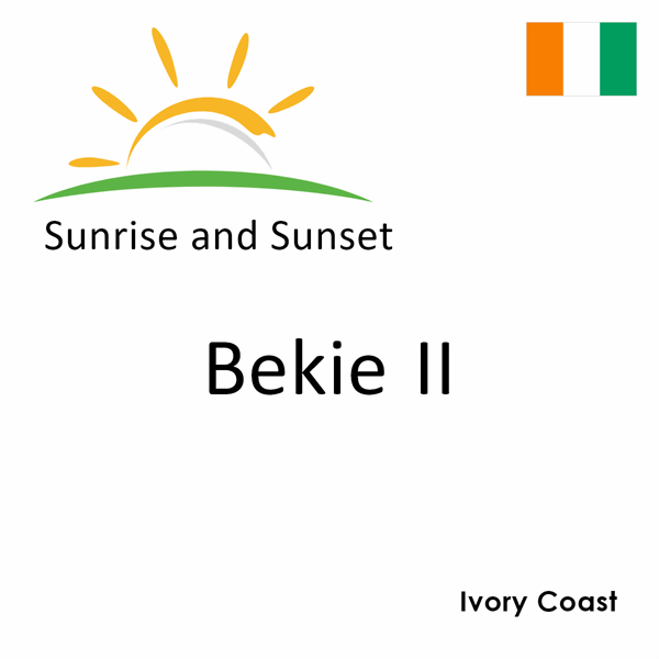 Sunrise and sunset times for Bekie II, Ivory Coast