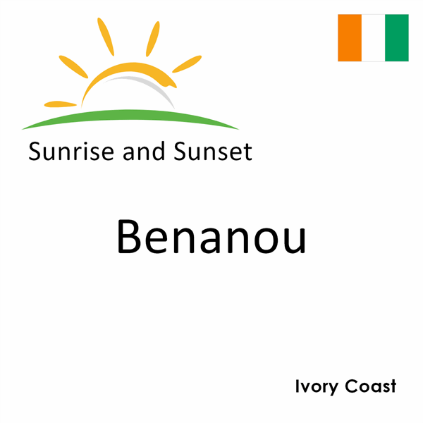 Sunrise and sunset times for Benanou, Ivory Coast