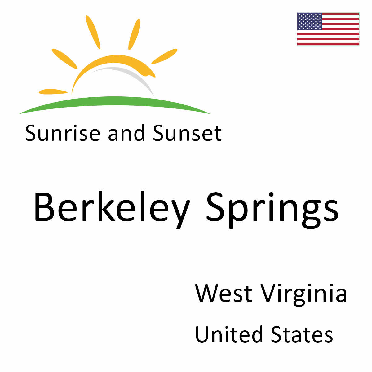 October Word Spring Sunrise and Sunset Times in Berkeley Springs, West Virginia, United States