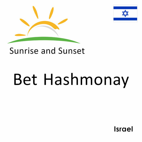 Sunrise and sunset times for Bet Hashmonay, Israel