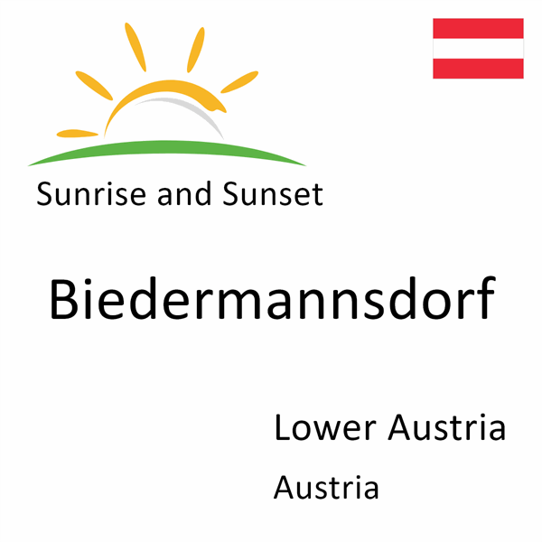 Sunrise and sunset times for Biedermannsdorf, Lower Austria, Austria