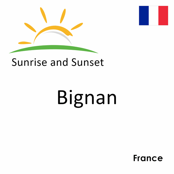 Sunrise and sunset times for Bignan, France