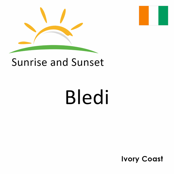 Sunrise and sunset times for Bledi, Ivory Coast
