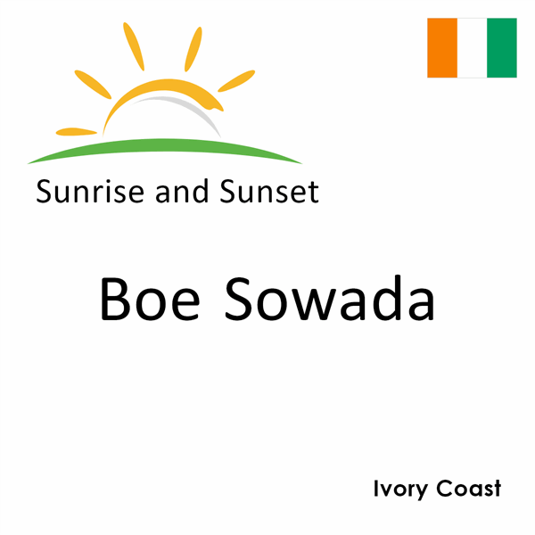 Sunrise and sunset times for Boe Sowada, Ivory Coast