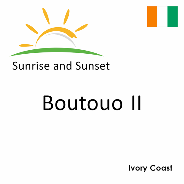 Sunrise and sunset times for Boutouo II, Ivory Coast