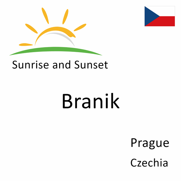 Sunrise and sunset times for Branik, Prague, Czechia