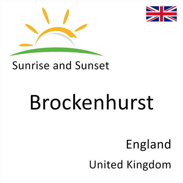 Sunrise and sunset times for Brockenhurst, England, United Kingdom