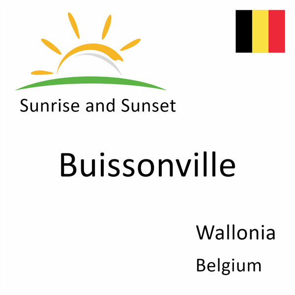 Sunrise and sunset times for Buissonville, Wallonia, Belgium