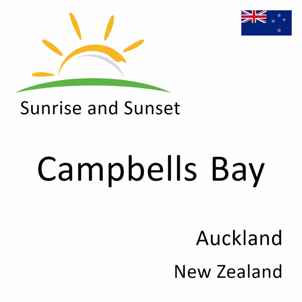 Sunrise and sunset times for Campbells Bay, Auckland, New Zealand