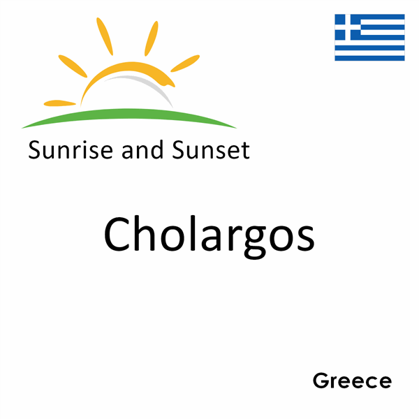Sunrise and sunset times for Cholargos, Greece