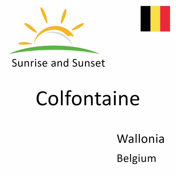 Sunrise and sunset times for Colfontaine, Wallonia, Belgium