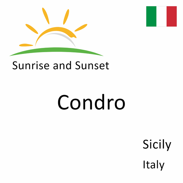 Sunrise and sunset times for Condro, Sicily, Italy