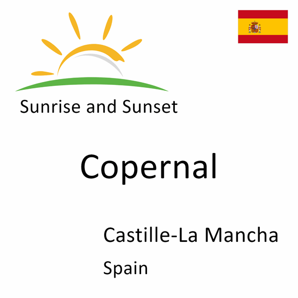 Sunrise and sunset times for Copernal, Castille-La Mancha, Spain
