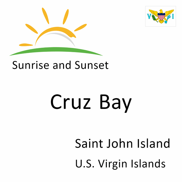 Sunrise and sunset times for Cruz Bay, Saint John Island, U.S. Virgin Islands