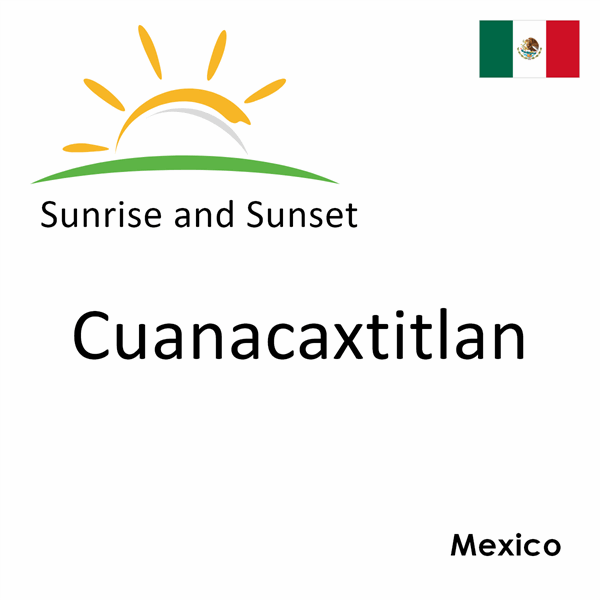 Sunrise and sunset times for Cuanacaxtitlan, Mexico