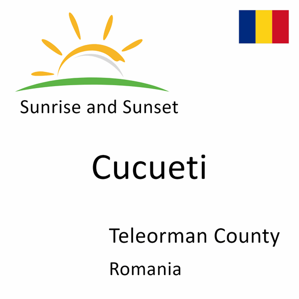 Sunrise and sunset times for Cucueti, Teleorman County, Romania