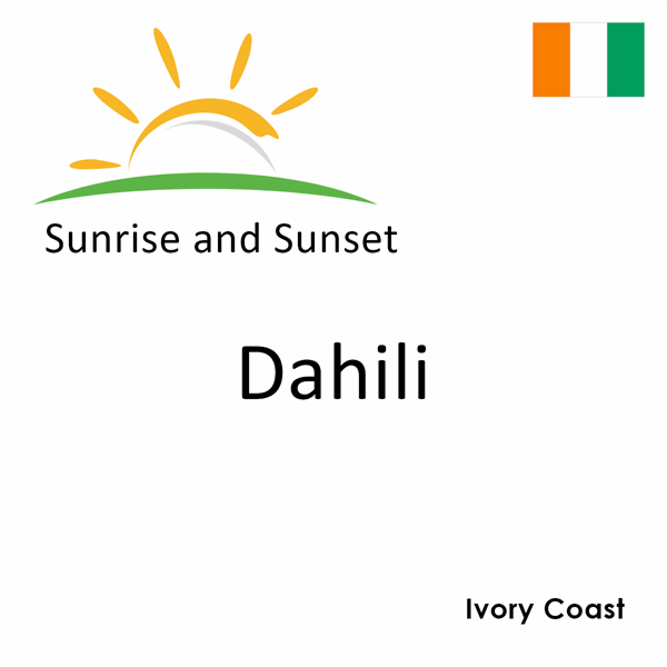 Sunrise and sunset times for Dahili, Ivory Coast
