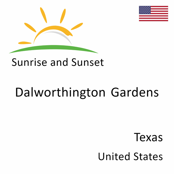 Sunrise and sunset times for Dalworthington Gardens, Texas, United States